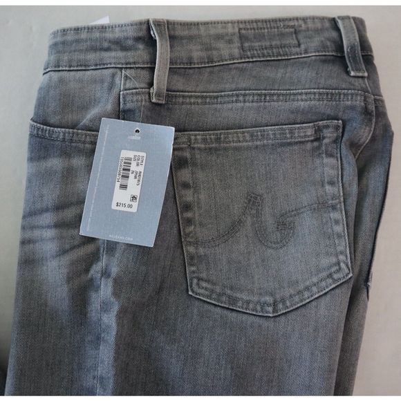 AG Women's Sz 26R / US 2 Gray Mari High Rise Cropped Slim Straight Jeans $215 - Picture 6 of 13